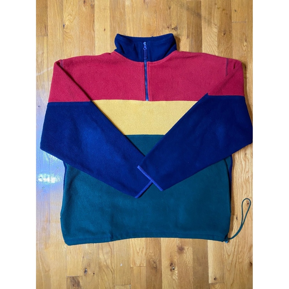 Vintage Van Heusen Sweater Pullover Mens M Multicolor Colorblock Half Zip Y2K